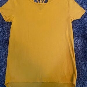 Old Navy Girl’s Gold Short-Sleeve Tee with Lattice Back Detail